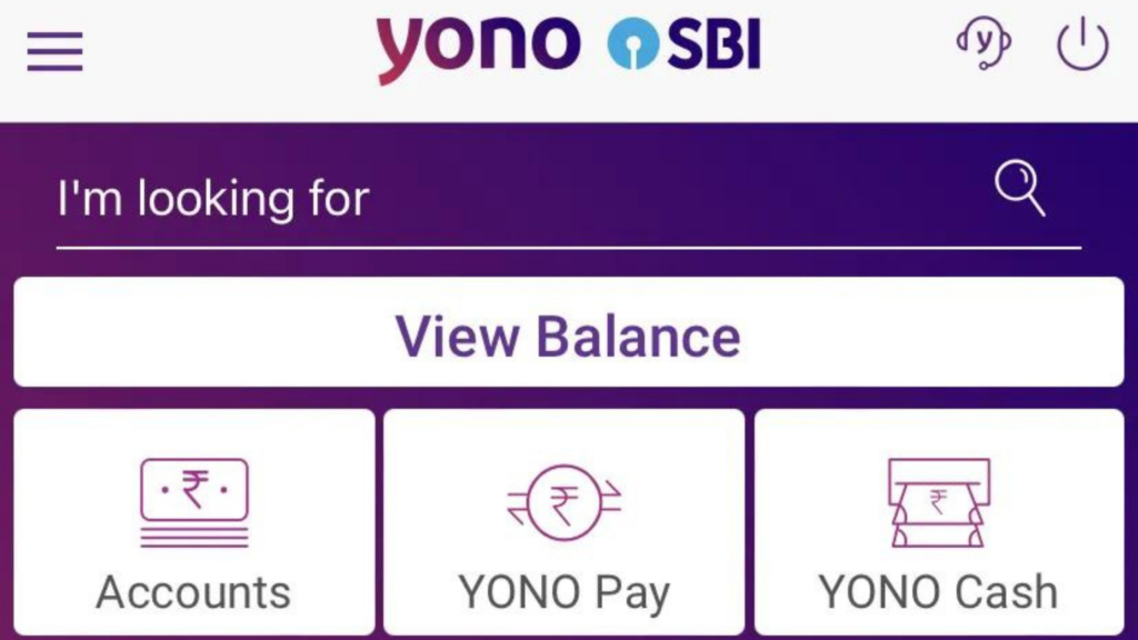 services tab on sbi yono